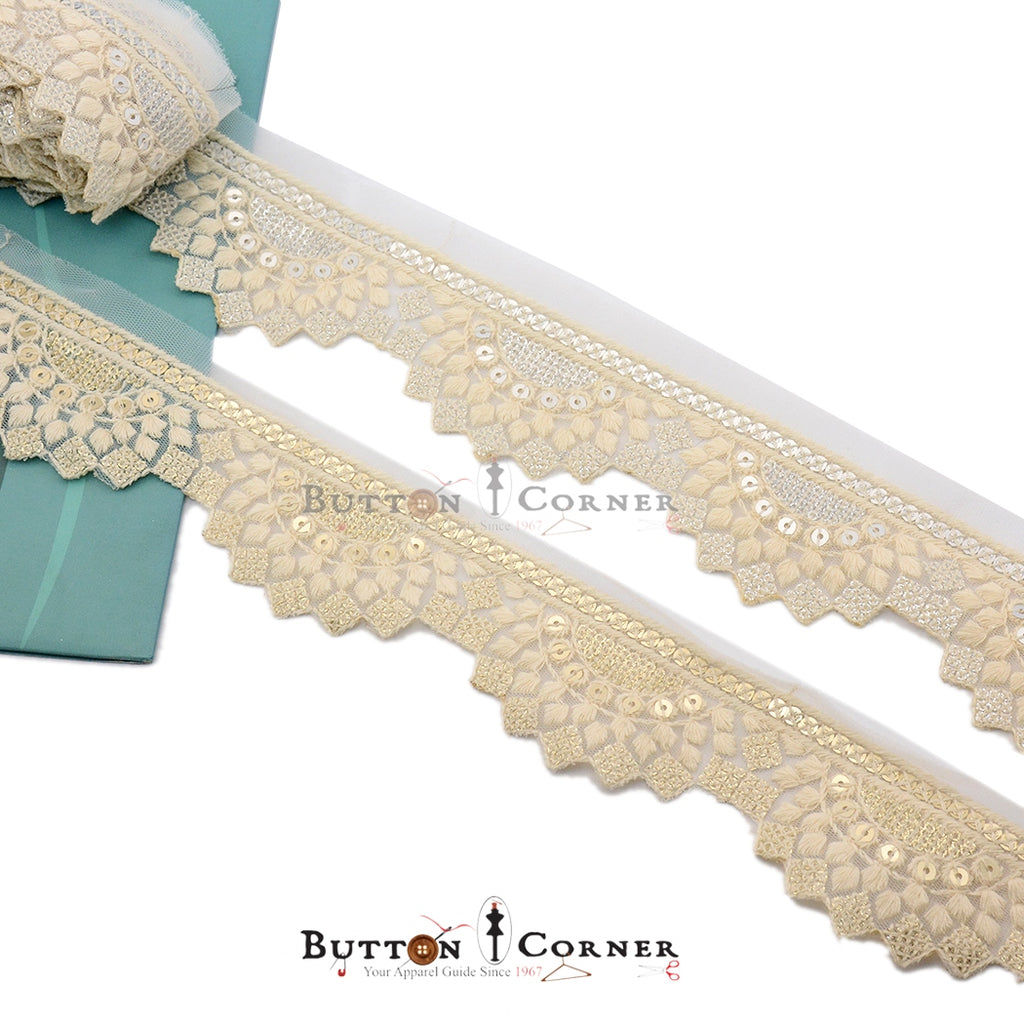 Fancy Sequence Embroidery Net Lace