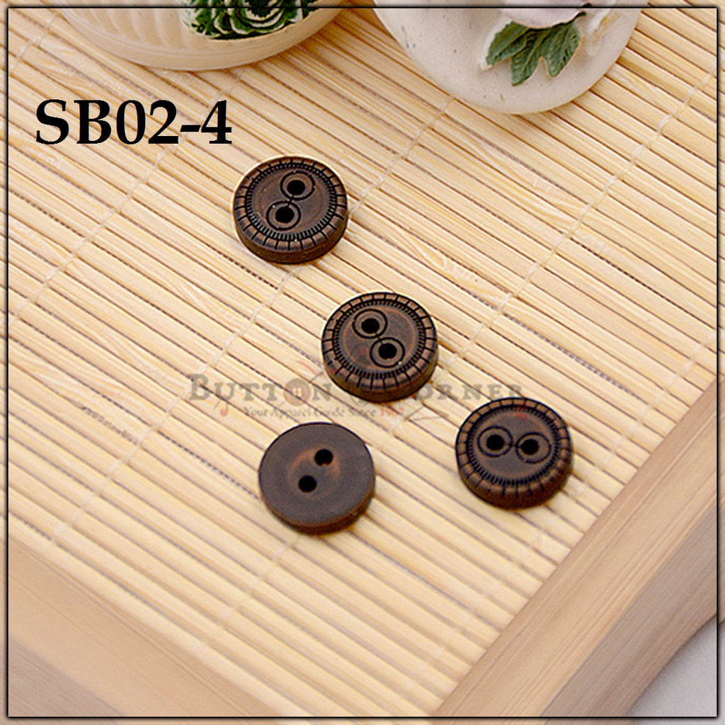 Border Design 2 Hole Shirt Button