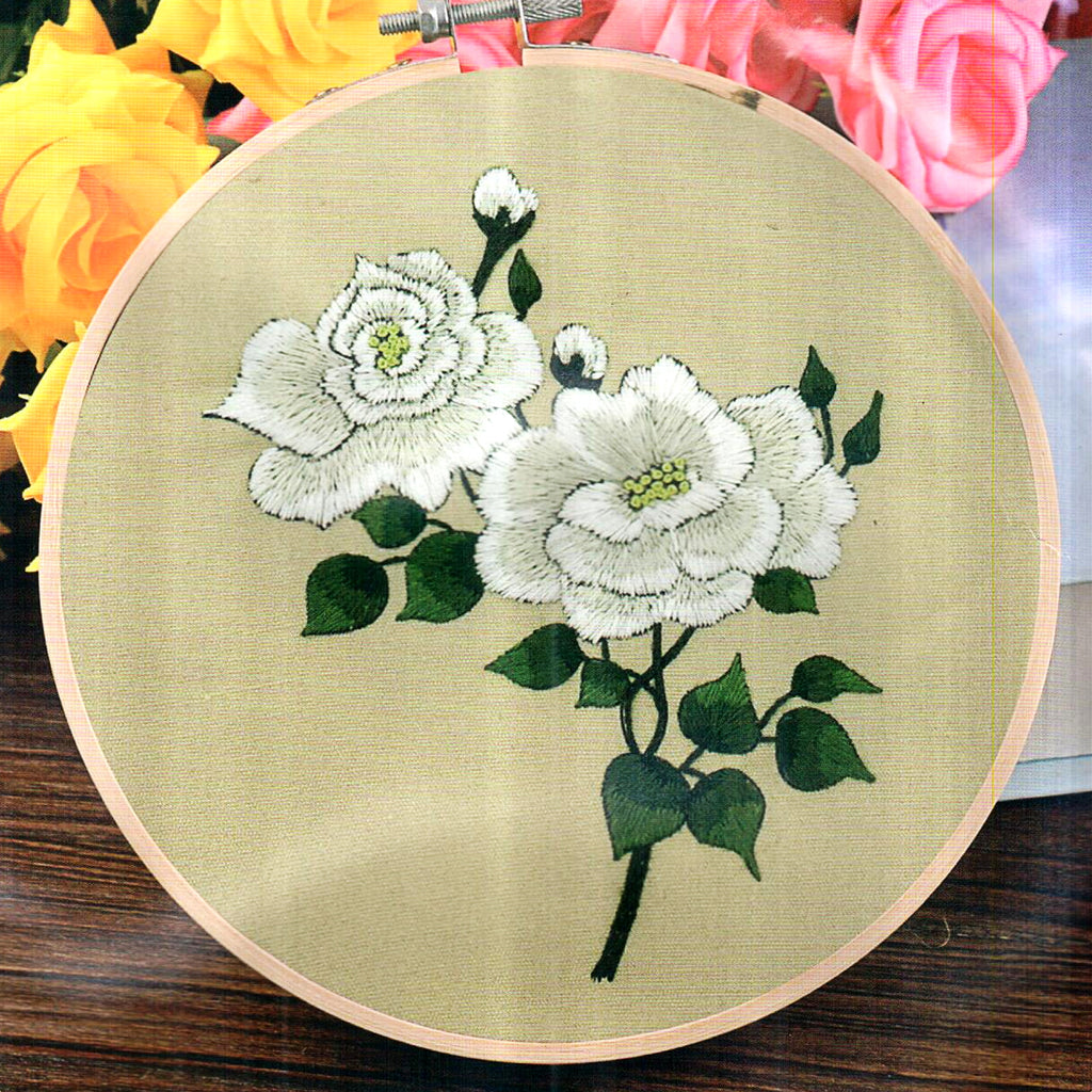 White Flower Embroidery Kit