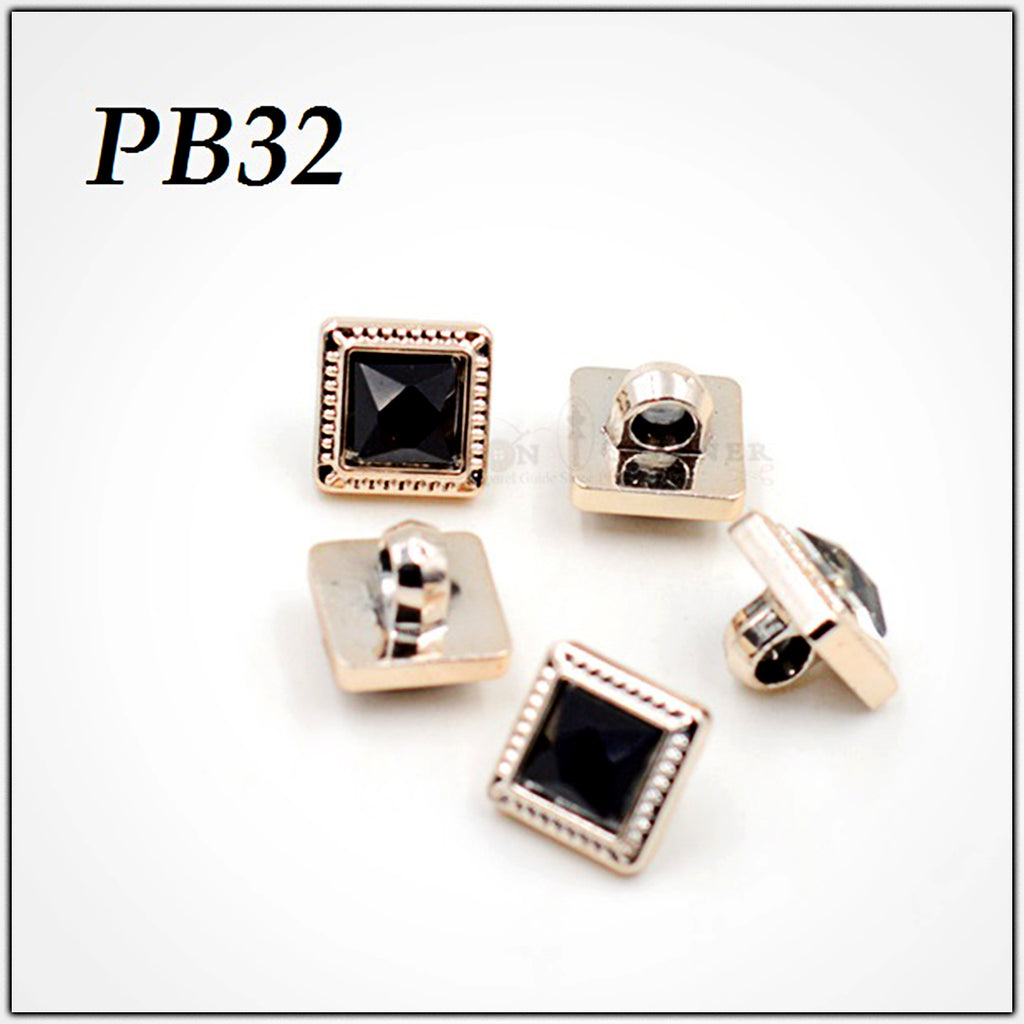 Square Shape Design Crystal Shank Button