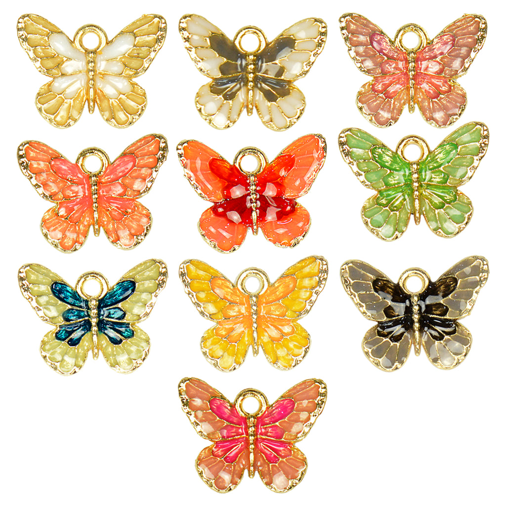 Gold Base Butterfly Shape Hanging Button