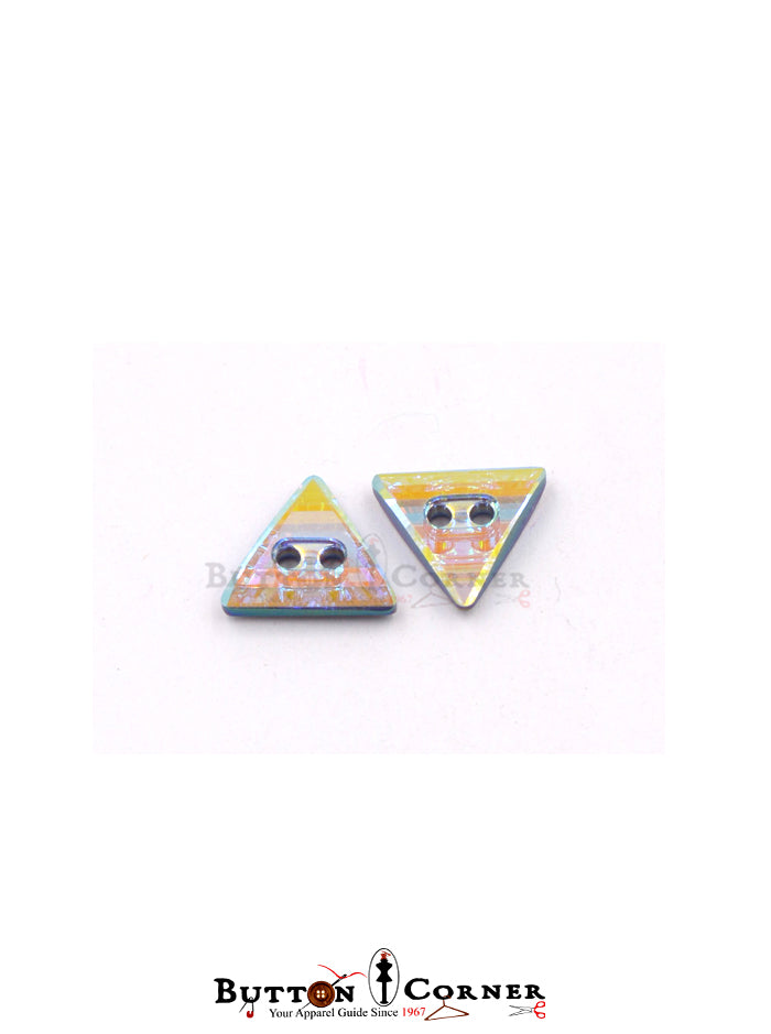 Triangle Crystal Foiled Button 3038