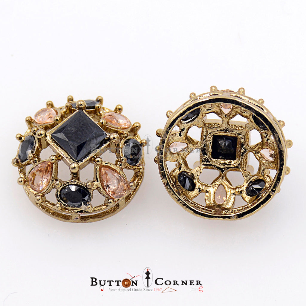 Circle Shape Fancy Kundan Button