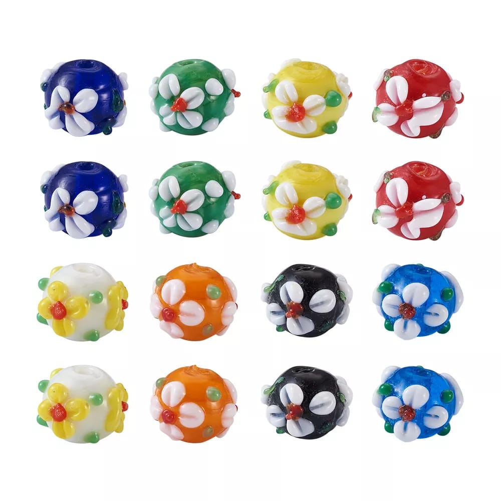 Lampwork Flower Glass Beads