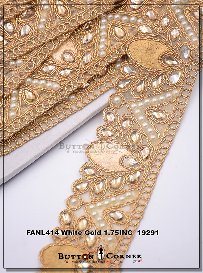 Fancy Kundan & Pearl Lace