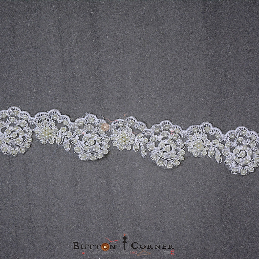 One Side Border Pearl Shuttle Lace