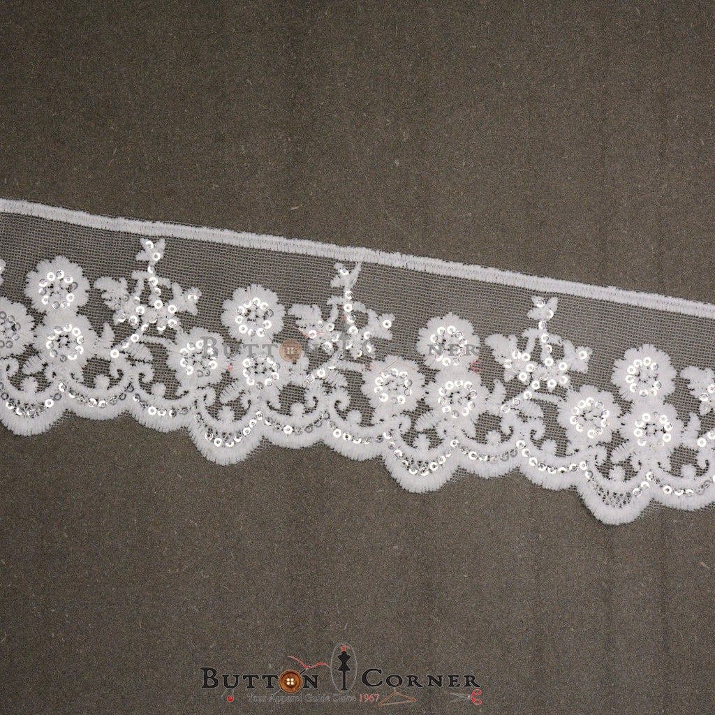 One Side Border Sequence Net Lace