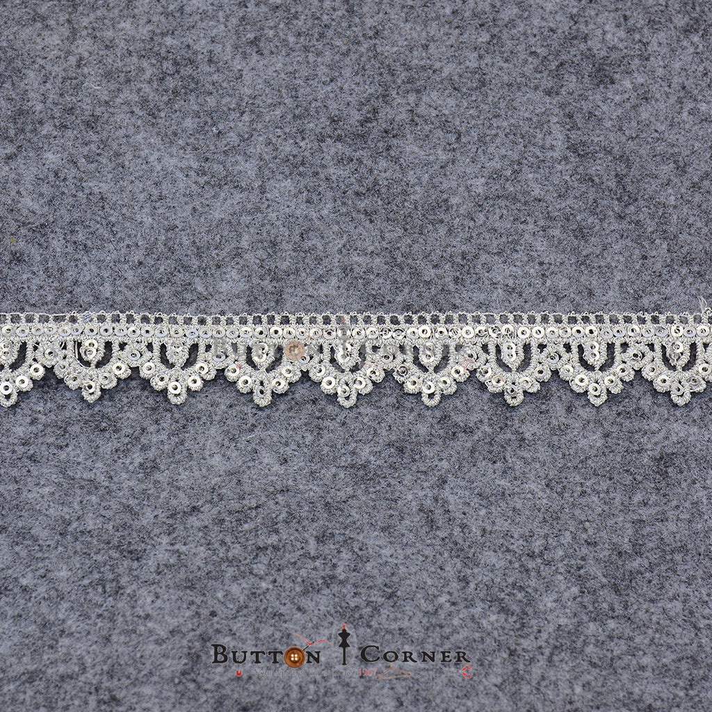 Fancy Metallic Yarn Sequence Lace