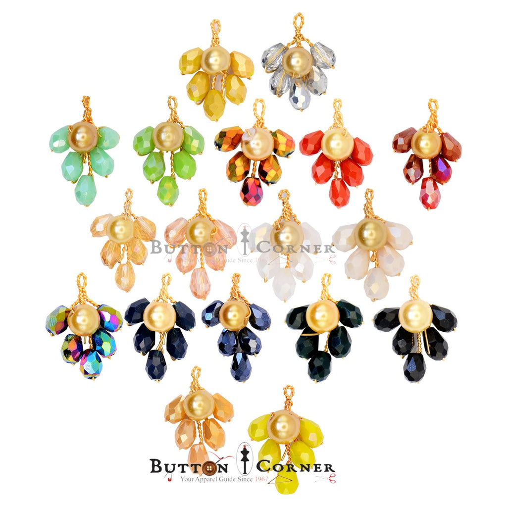 Hand Made Beads Flower Button