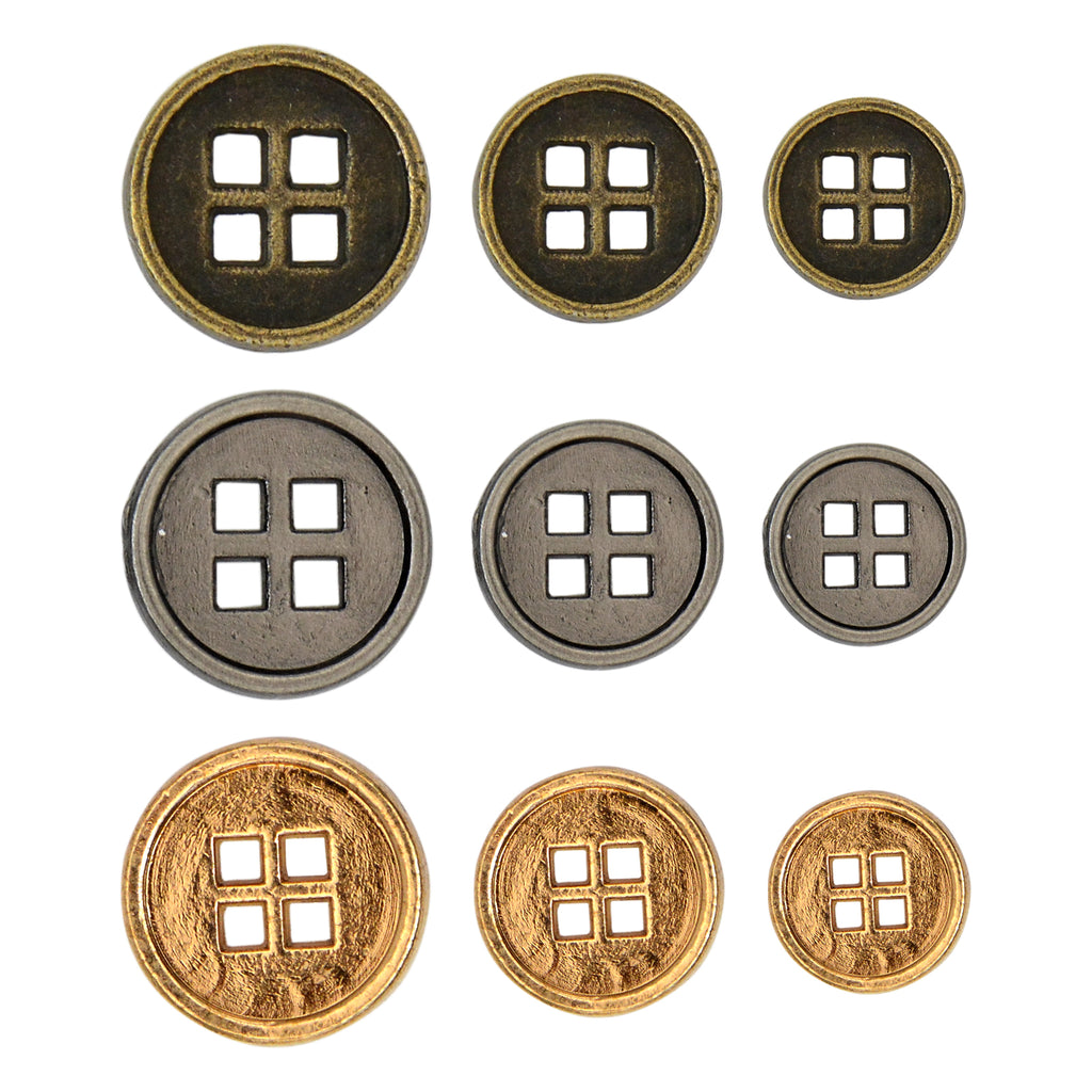 4 Hole Square Metal Button