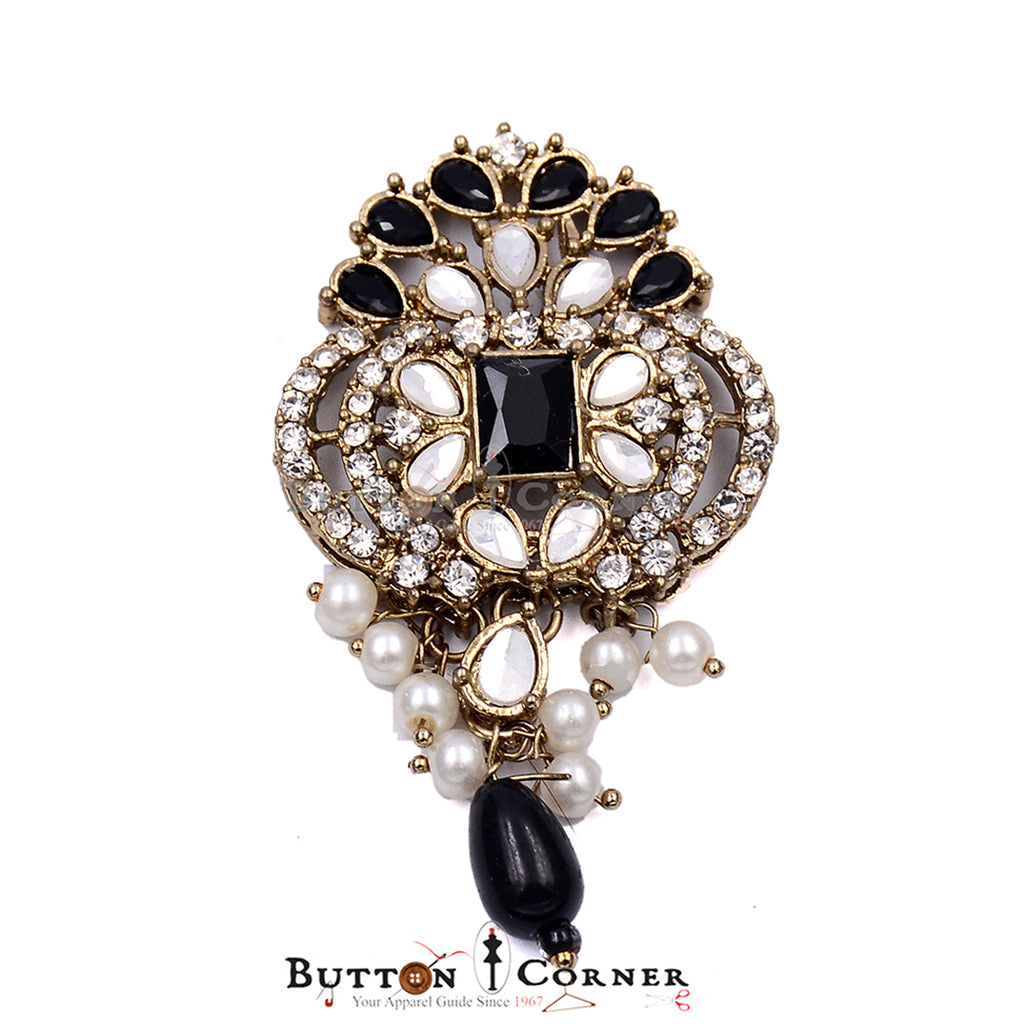 Kundan Button with Pearl & Stone