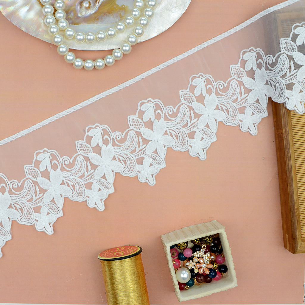 One Side Border Organza Lace