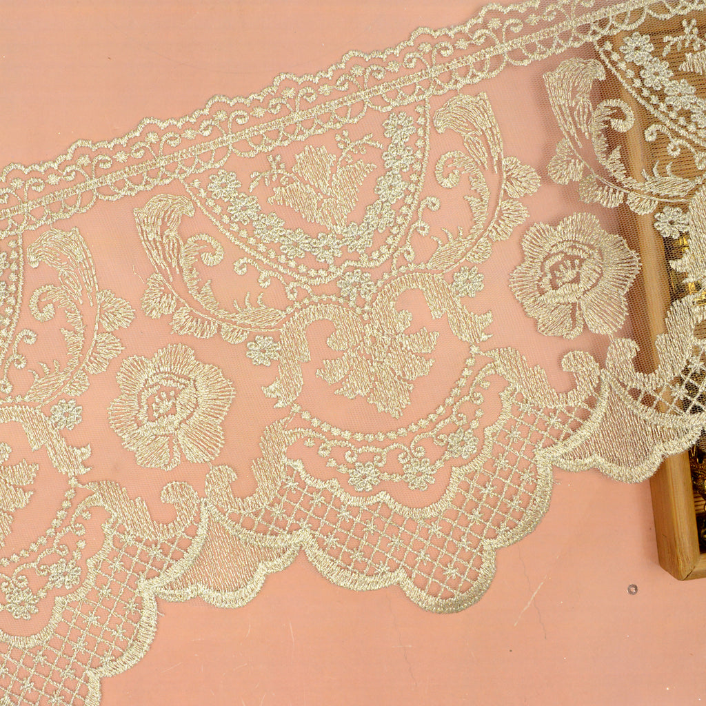 One Side Border Zari Net Lace