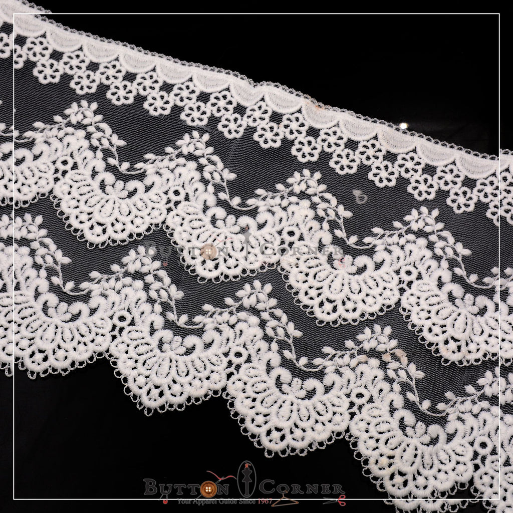 One Side Border Embroidery Net Lace