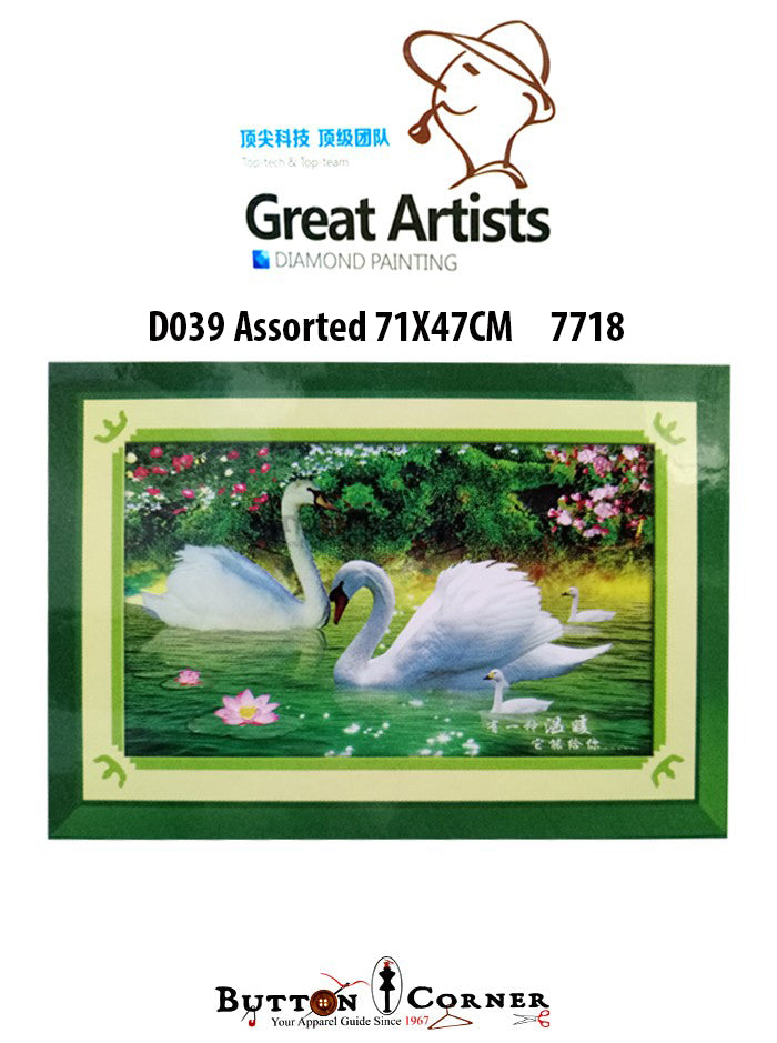 Couple Swan With Kids Diamond Paint Kit