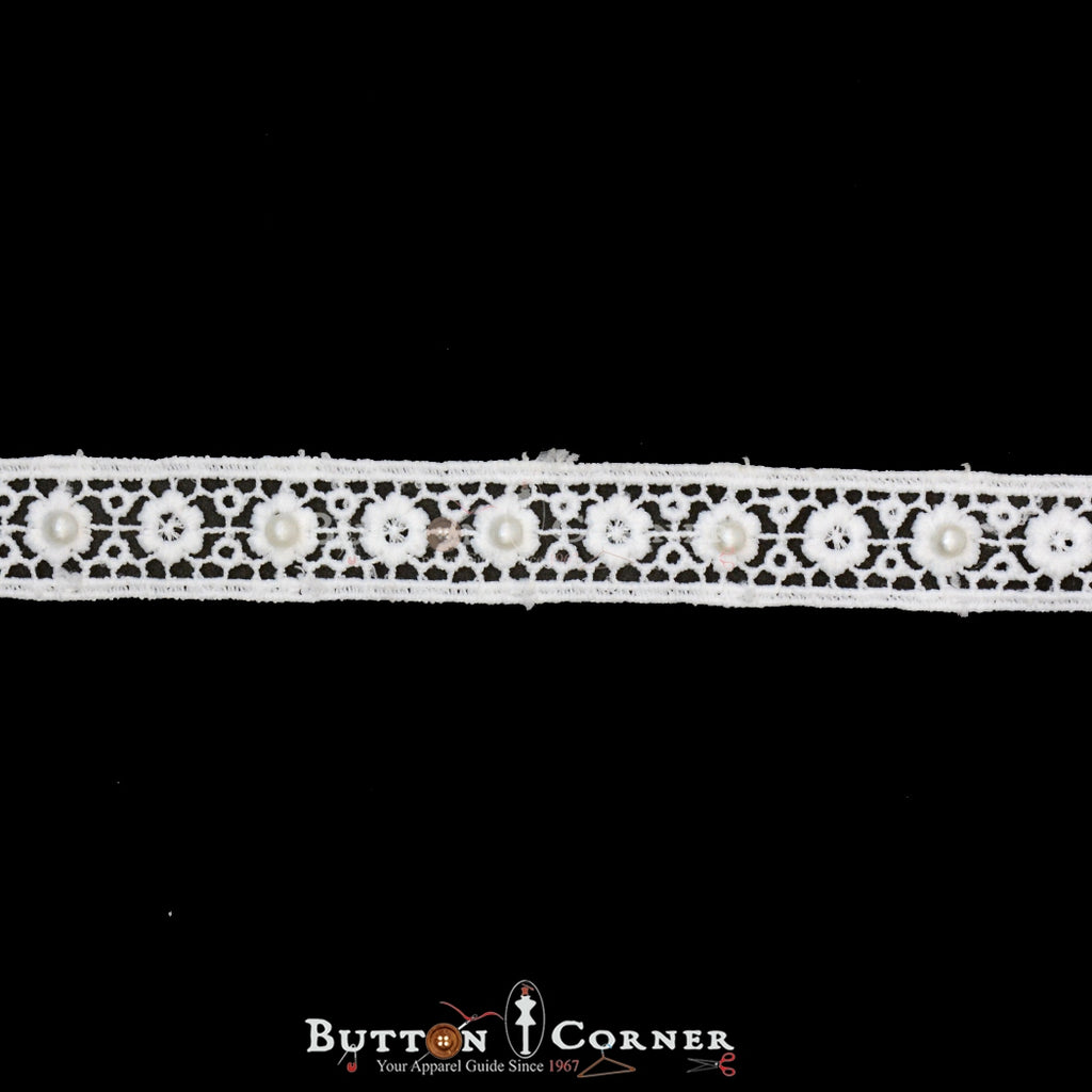 Double Side Border Lace With Pearl