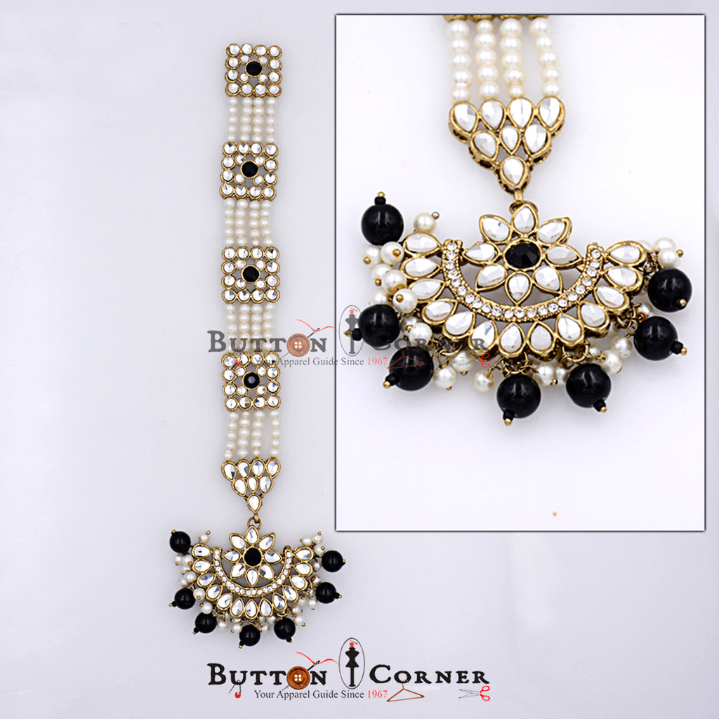 Fancy Kundan Button Patti