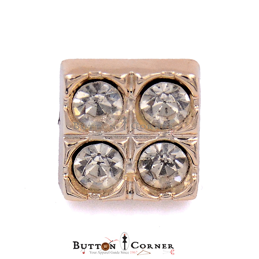 Square Shape 4 Stone Shank Button