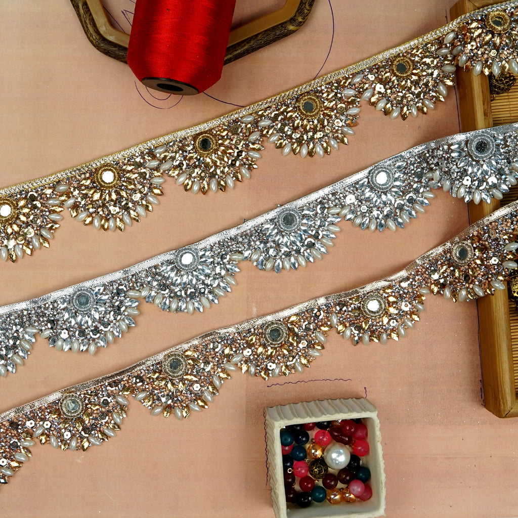 Stick On Fancy Kundan Lace