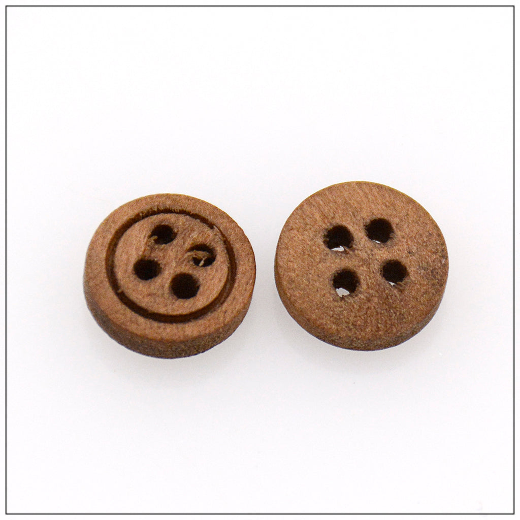 Single Line 4 Hole Wooden Button