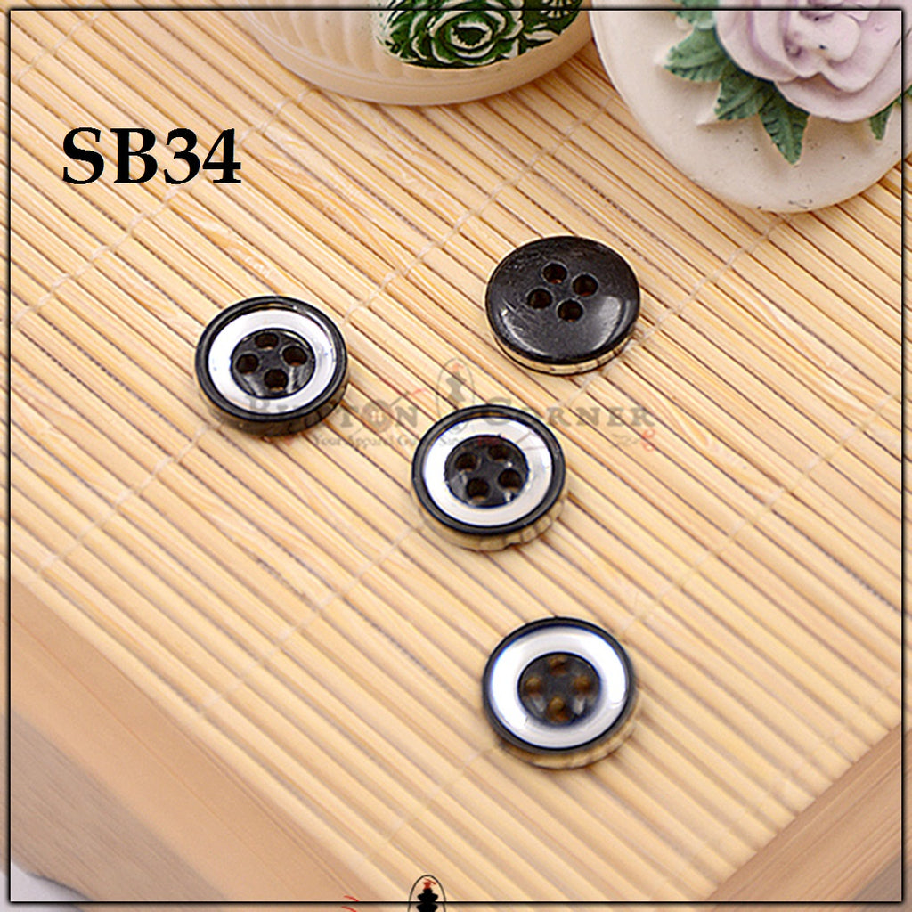 Border 4 Hole Plastic Button