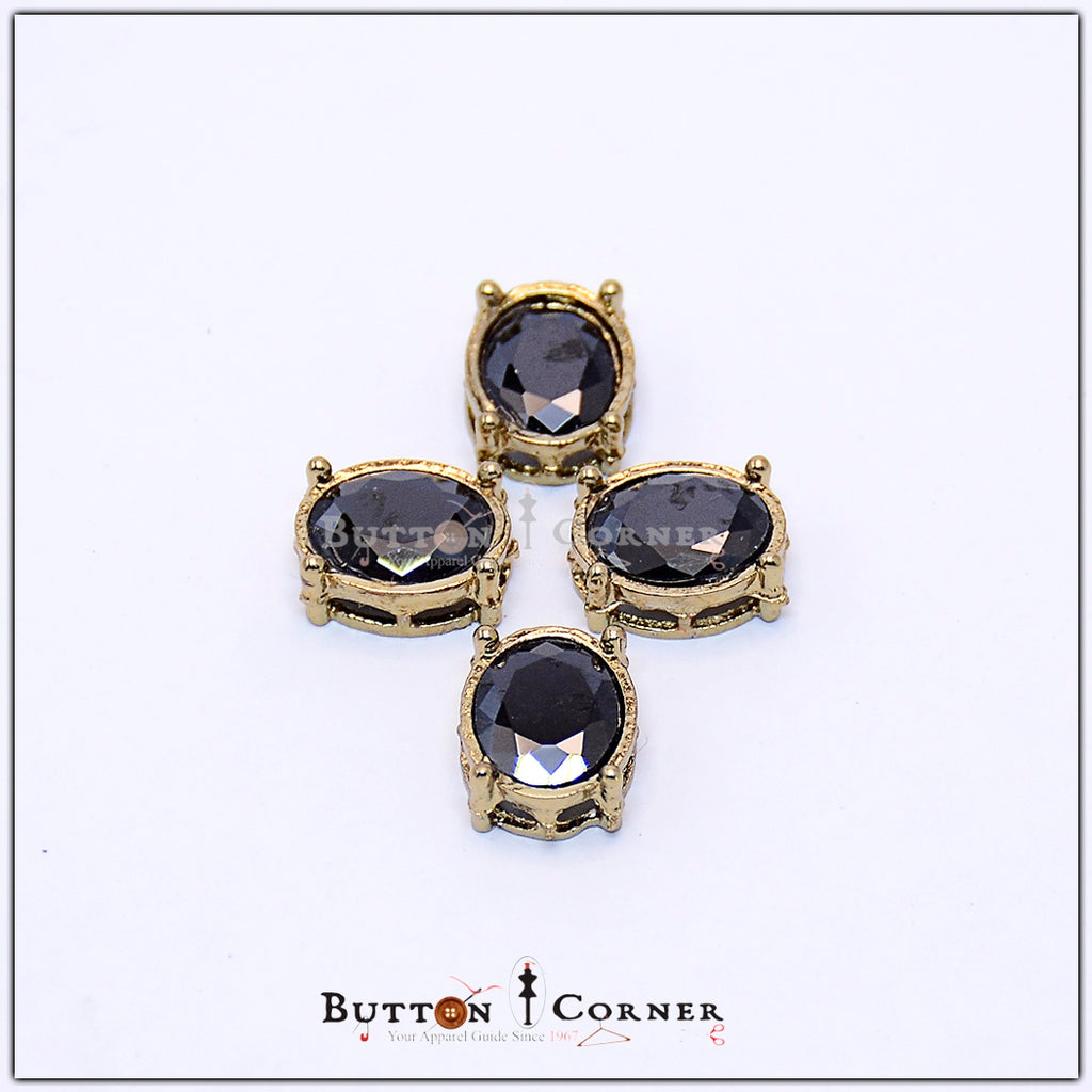 Fancy Oval Shape Kundan Button