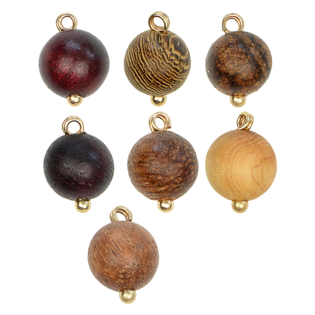 Round Wood Bead Hanging Button