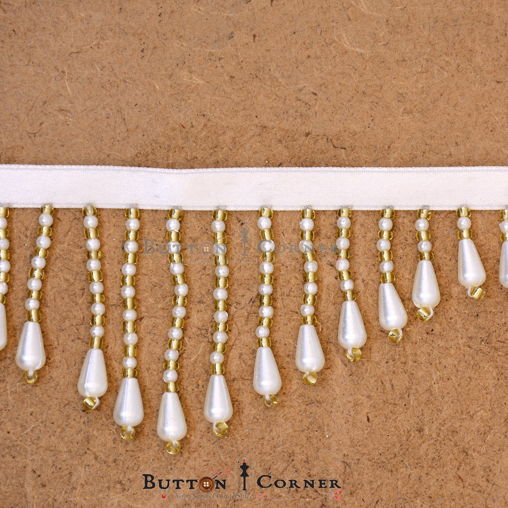 Fancy Pearl & Beads Hanging Lace