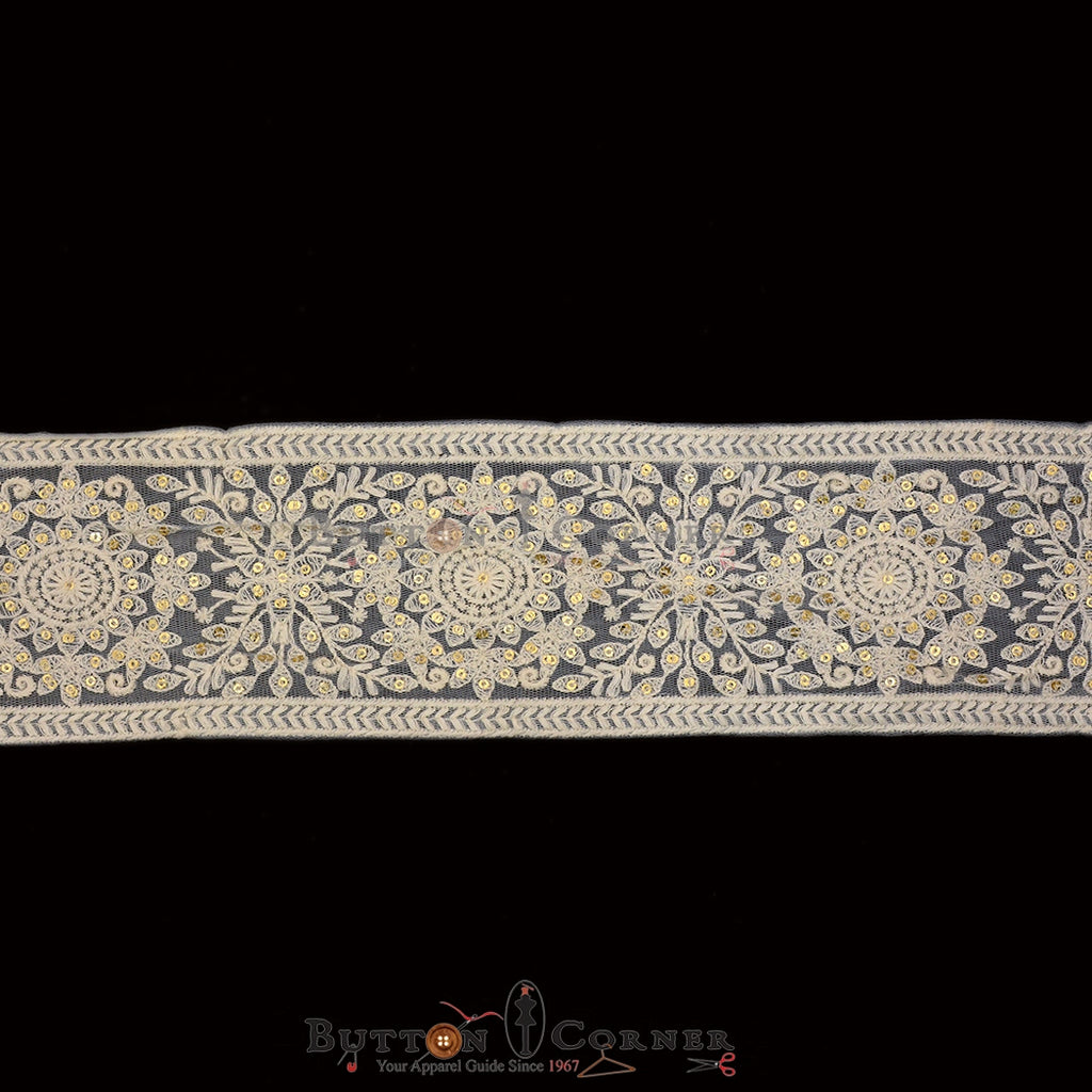 Fancy Sequence Embroidery Net Lace