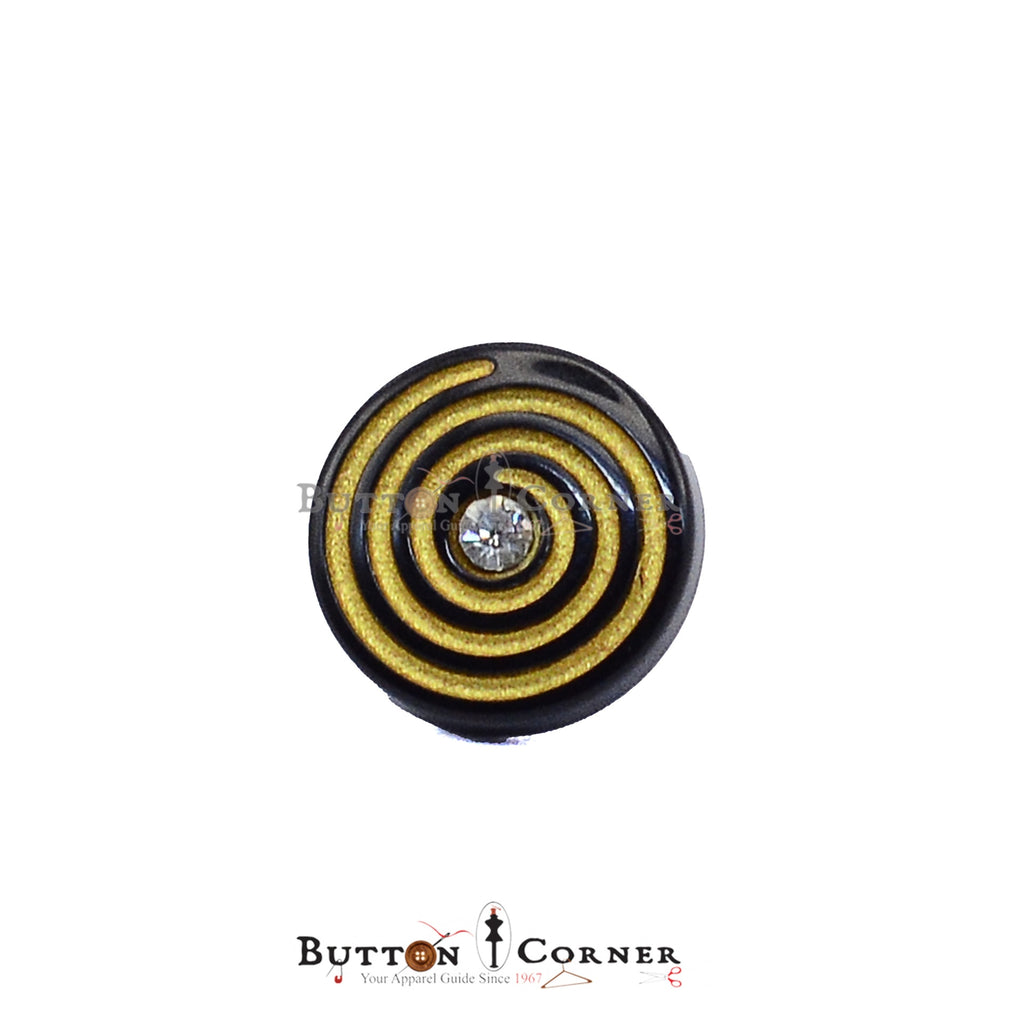 Round Shape With Stone Plastic Button