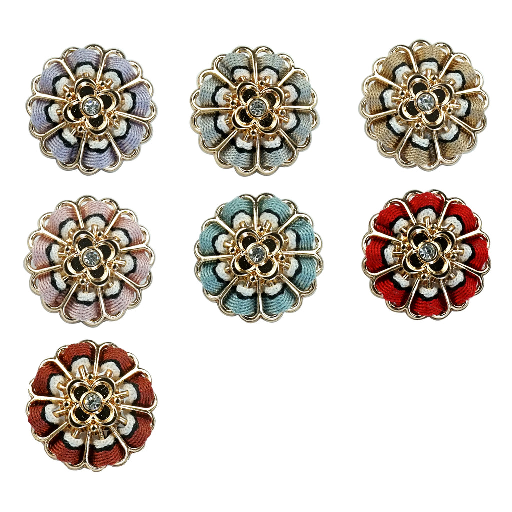 Metal Round Rhinestone Shank Button