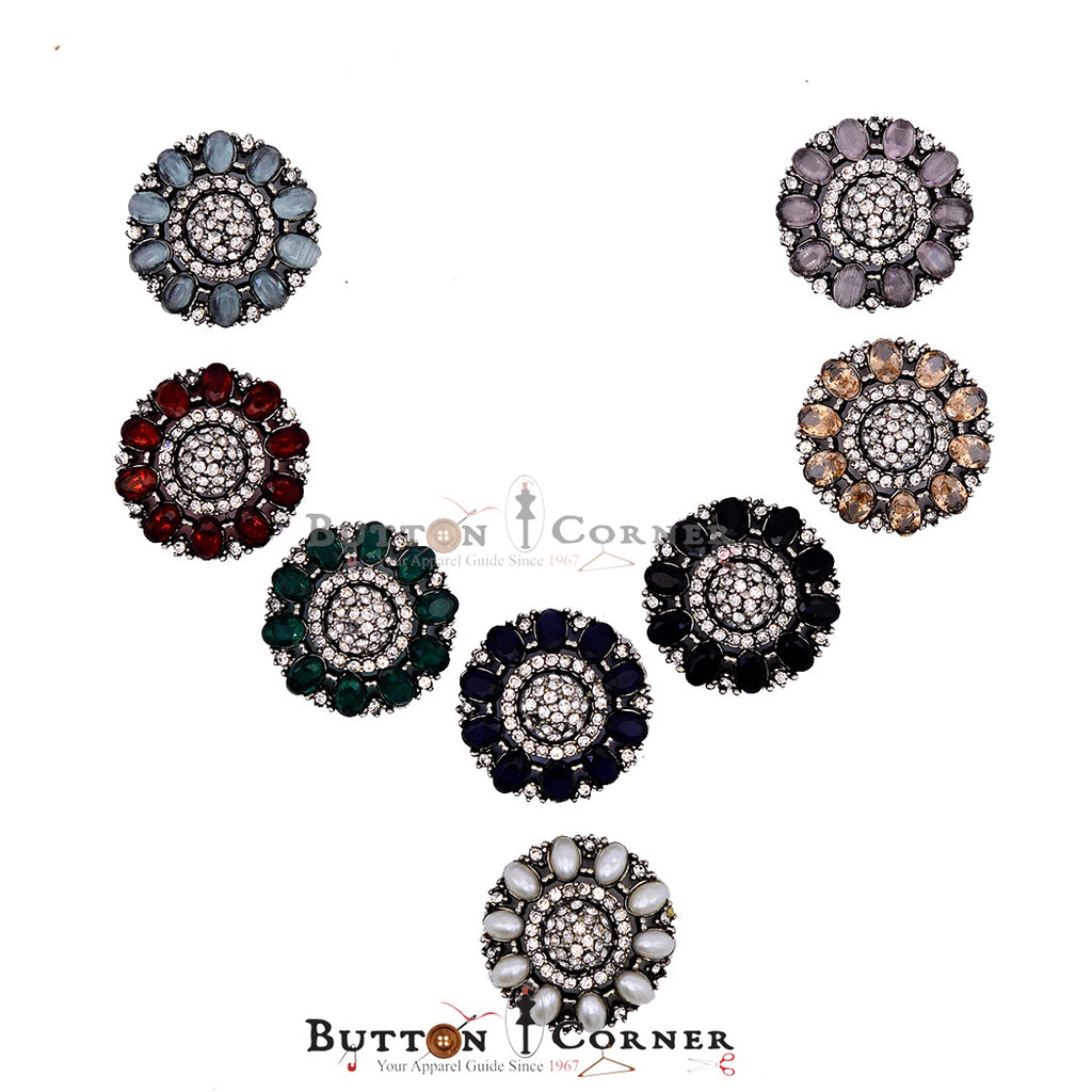 Antique Base Fancy Kundan Button