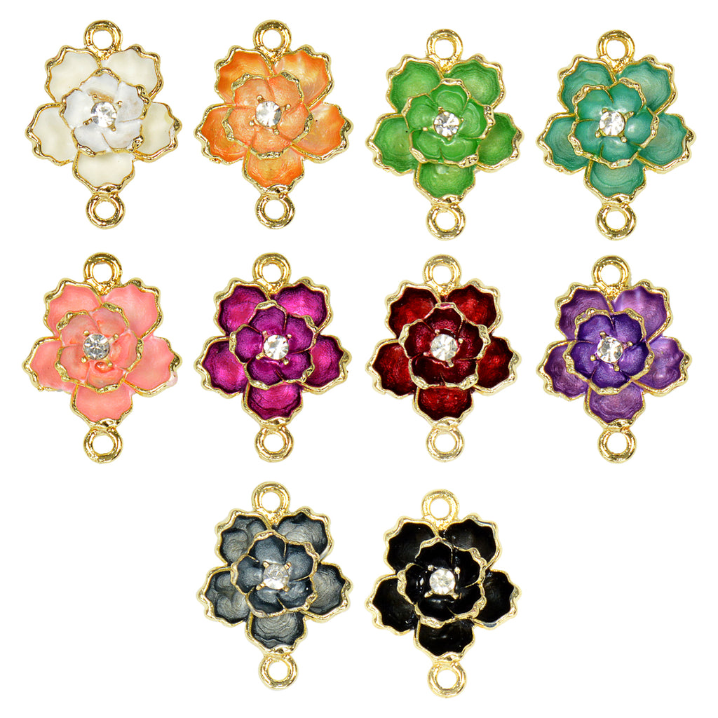 Gold Base Rose Flower Shape Fancy Button