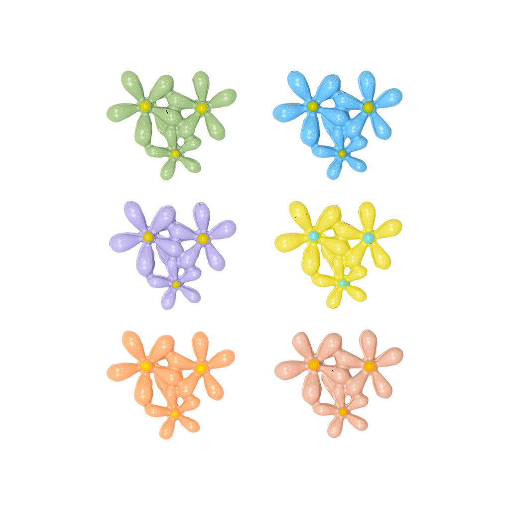 Colored Flowers Fancy Button