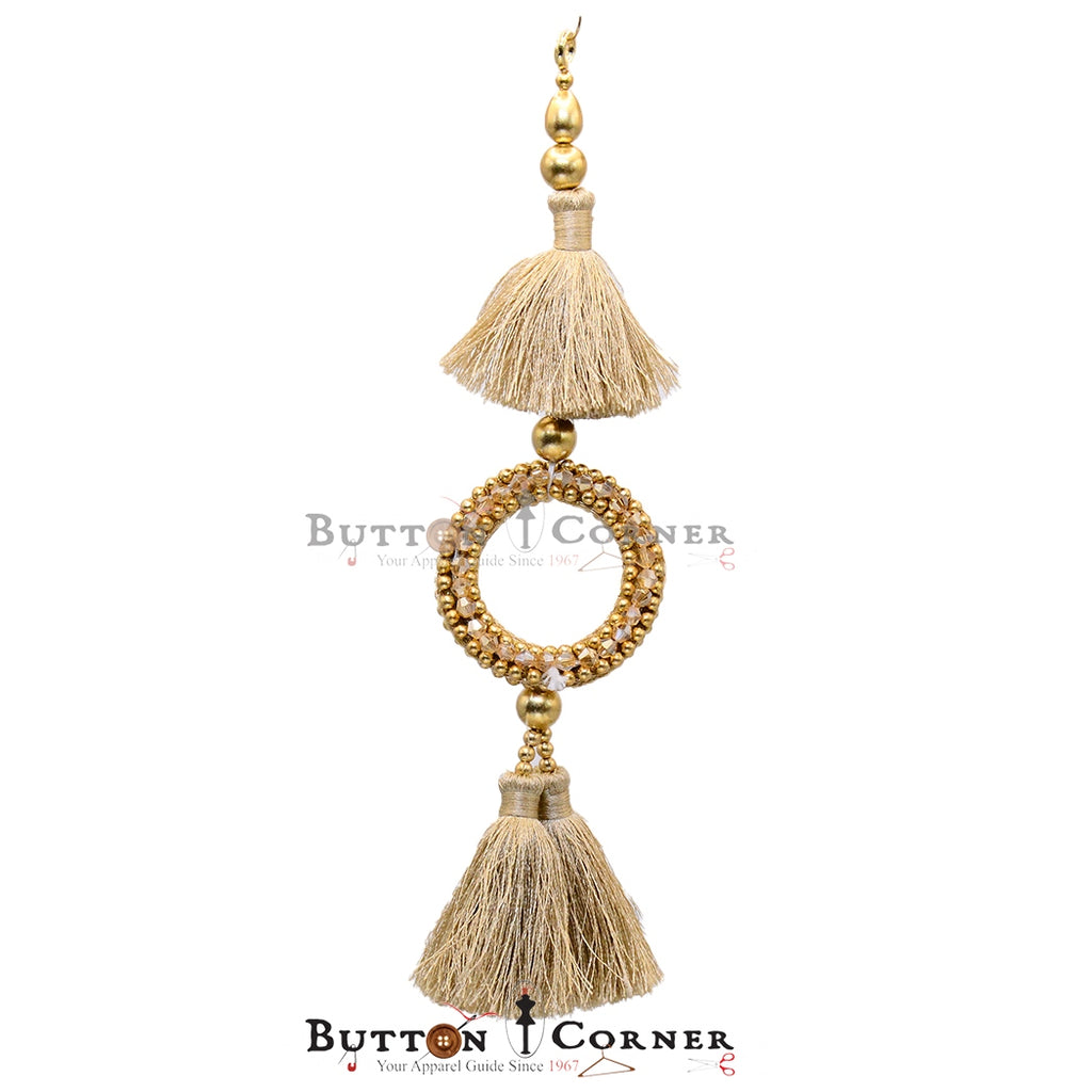 Circle Shape Fancy Pearl Stone Tassel