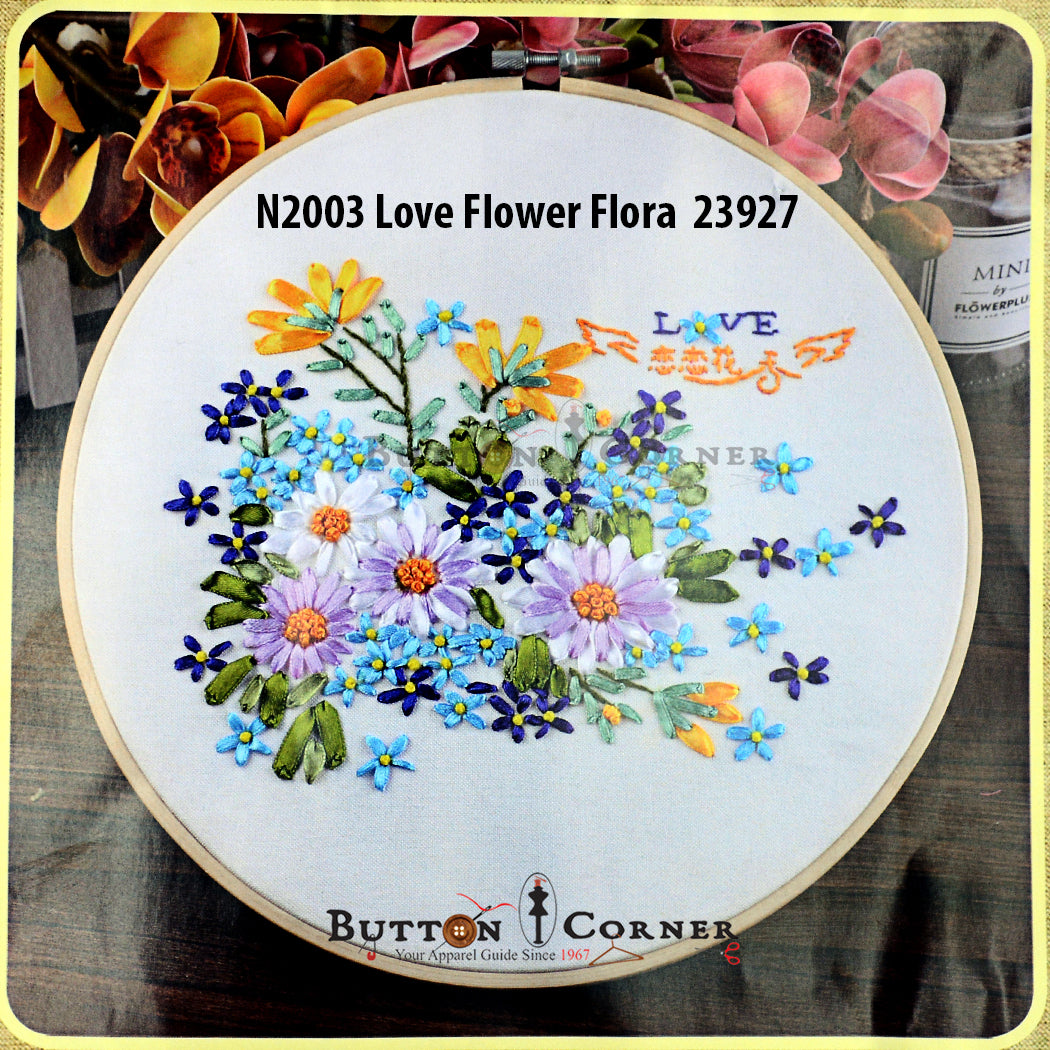 Love Flower Flora Embroidery Kit – Button Corner