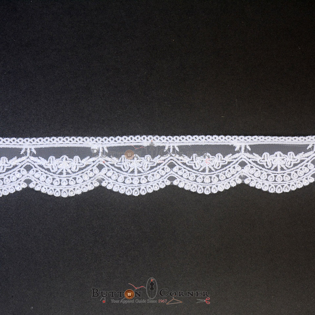 One Side Border Sequence Net Lace