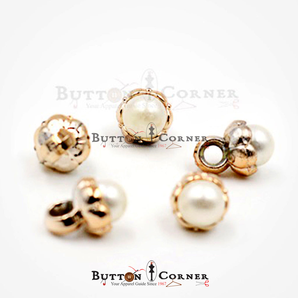 Flower Border Pearl Shank Button