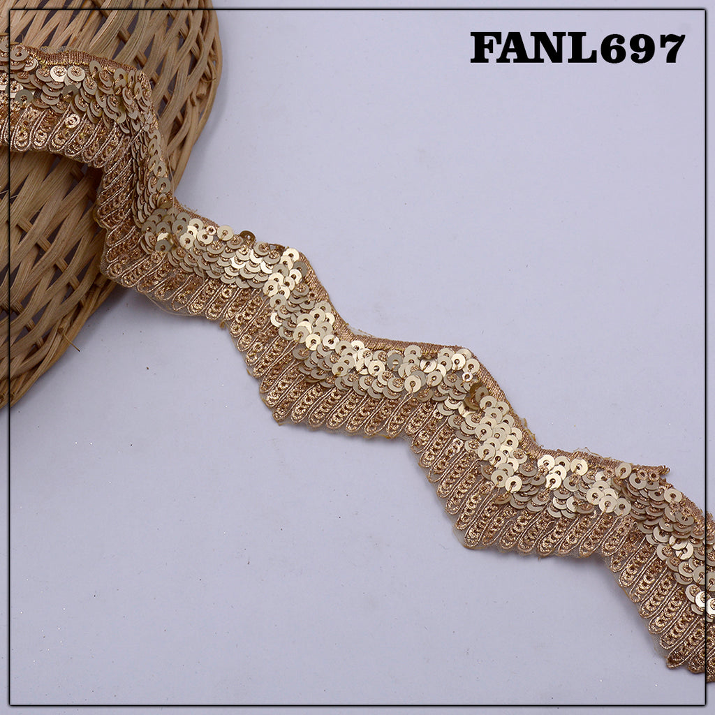 Fancy Metallic Yarn Sequence Lace