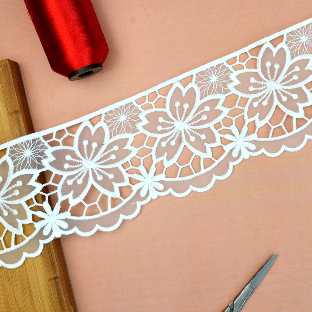 One Side Border Organza Lace