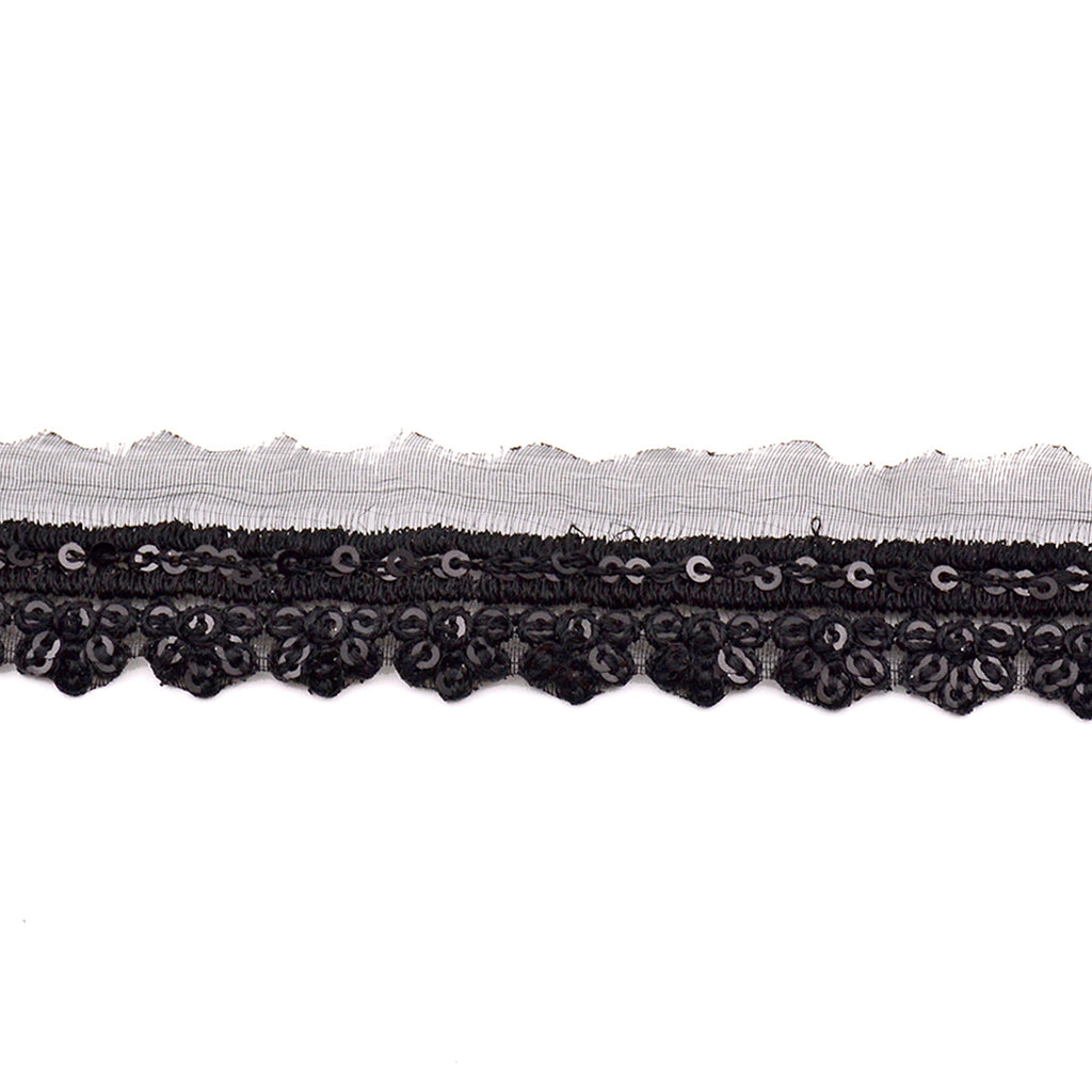 Fancy Metallic Yarn Sequence Lace