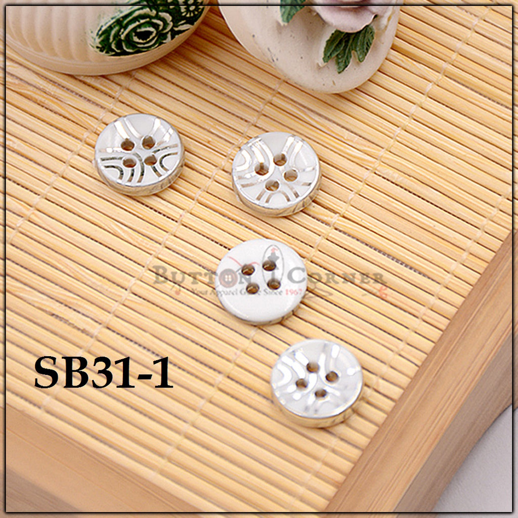 Print 4 Hole Plastic Shirt Button