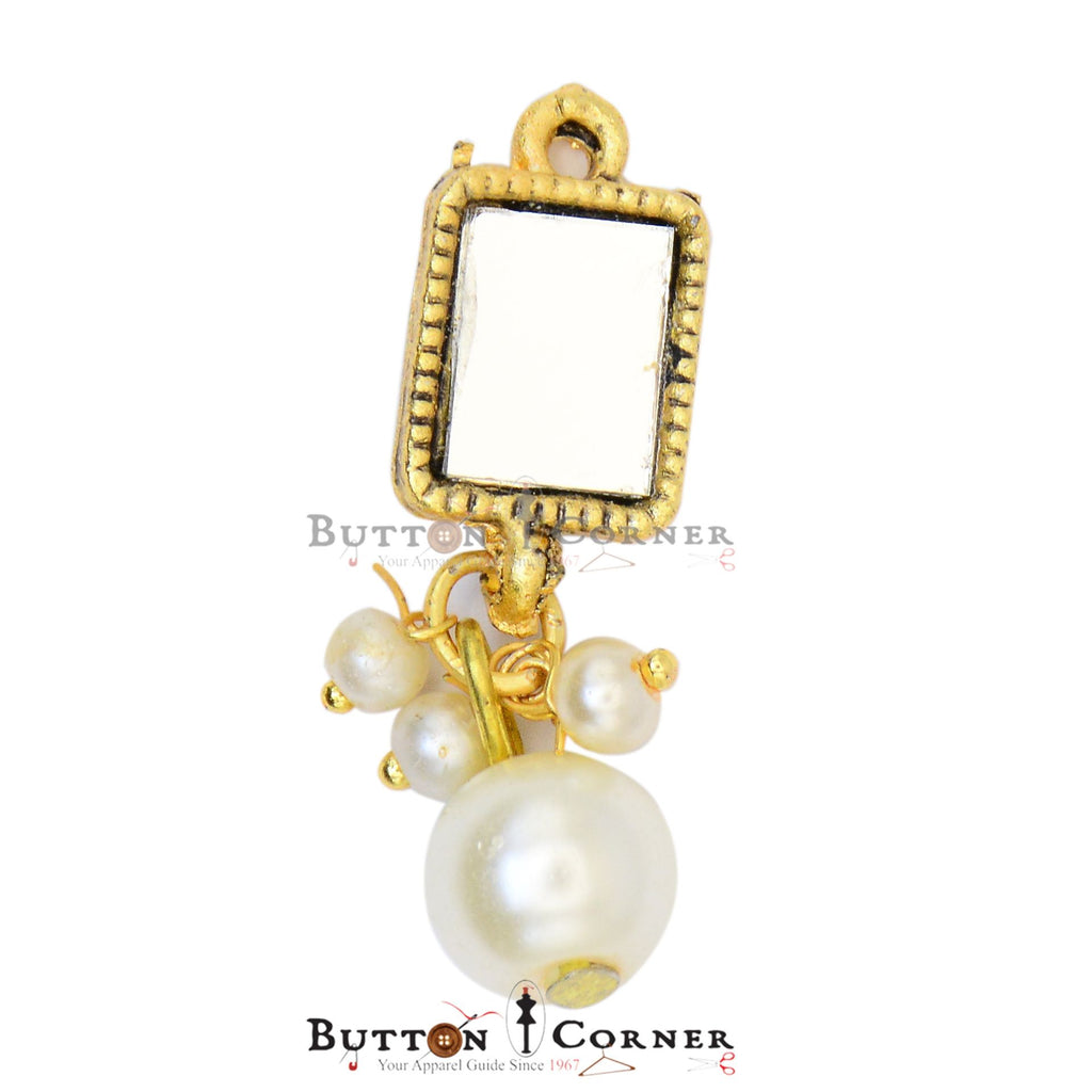 Hanging Pearls Fancy Mirror Button