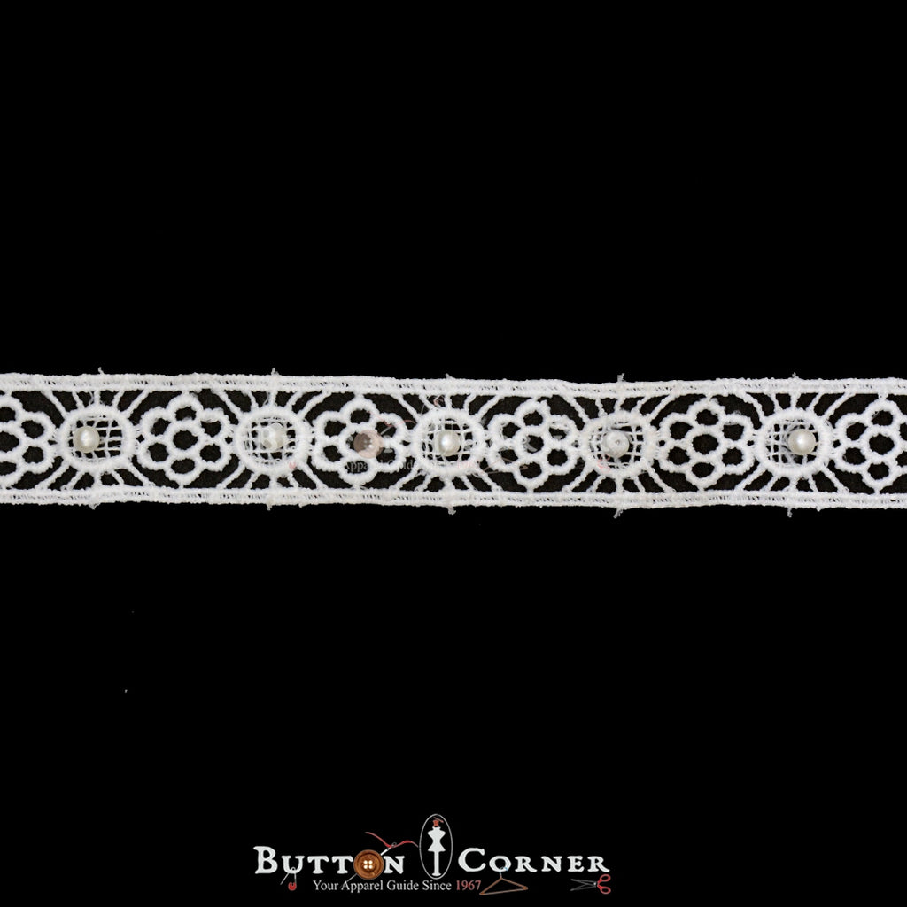 Double Side Border Lace With Pearl