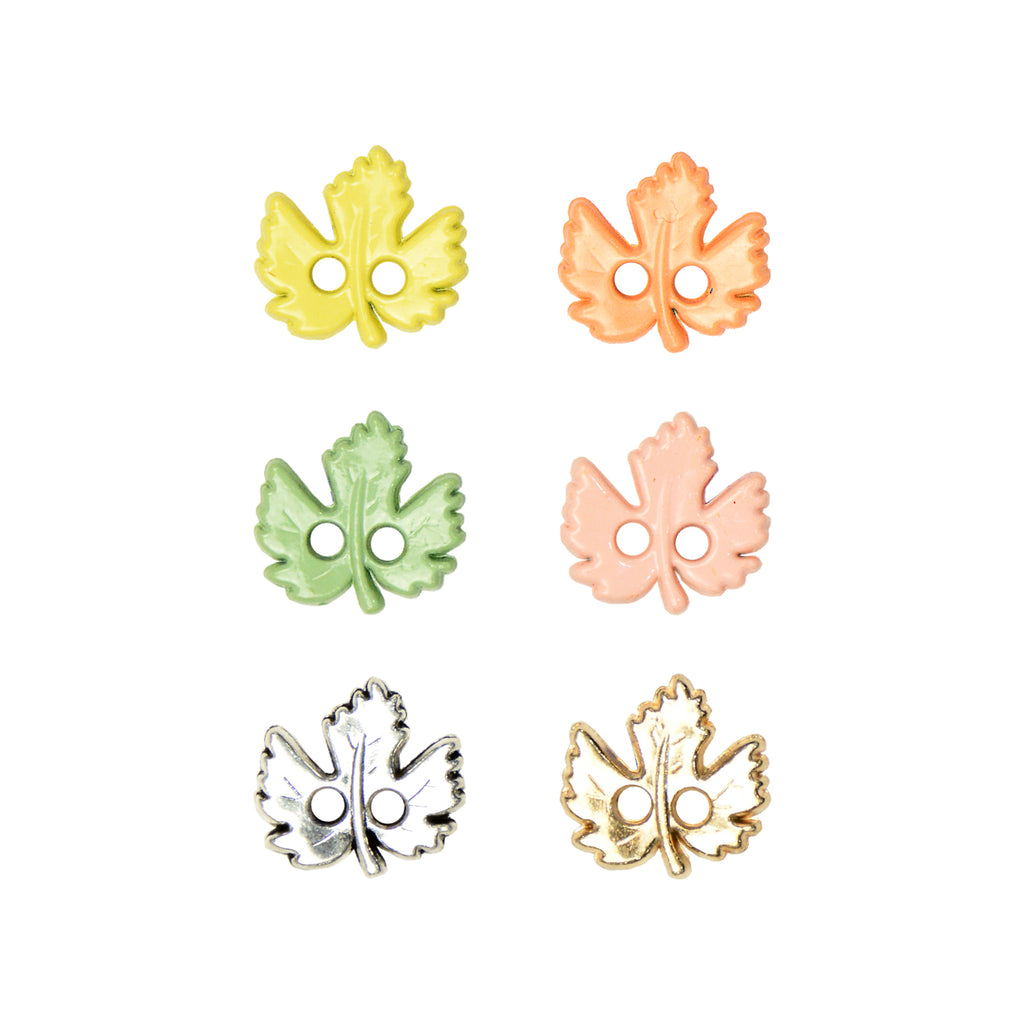 2 Hole Maple Leaf Shape Button