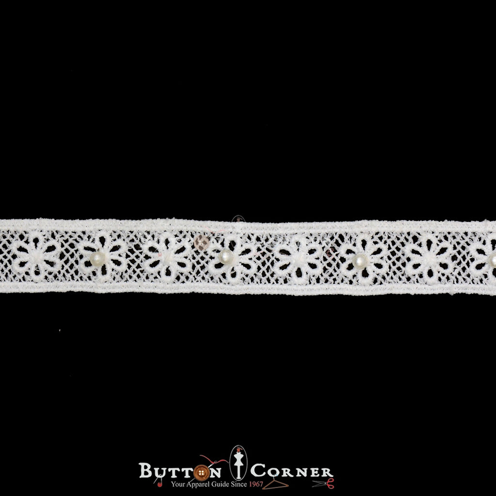 Double Side Border Lace With Pearl